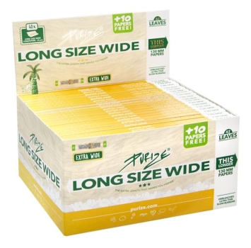 PURIZE® Unbleached Long Size Wide 130mm Zigarettenpapier, 40er Box